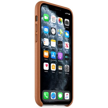 Чехол кожаный оригинальный iPhone 11 Pro Leather Case — Saddle Brown (MWYD2) - ТвойGadget