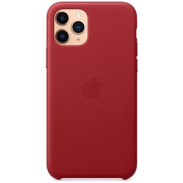 Чехол кожаный оригинальный iPhone 11 Pro Leather Case — PRODUCT Red (MWYF2) - ТвойGadget