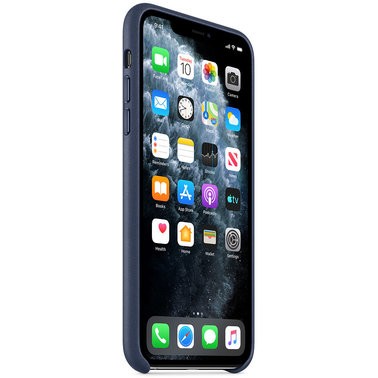 Чехол кожаный оригинальный iPhone 11 Pro Leather Case — Midnight Blue (MWYG2) - ТвойGadget