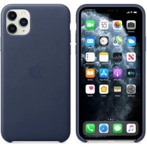Чехол кожаный оригинальный iPhone 11 Pro Leather Case - Midnight Blue (MWYG2) — изображение 1