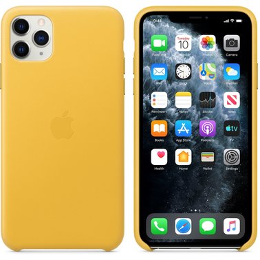 Чохол шкіряний оригінальний iPhone 11 Pro Max Leather Case – Meyer Lemon (MX0A2) - ТвойGadget