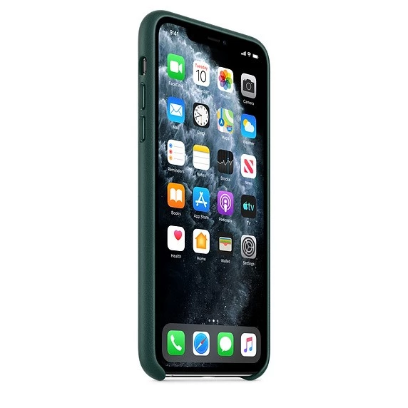 Чохол оригінальний шкіряний iPhone 11 Pro Max Leather Case – Forest Green (MX0C2) - ТвойGadget