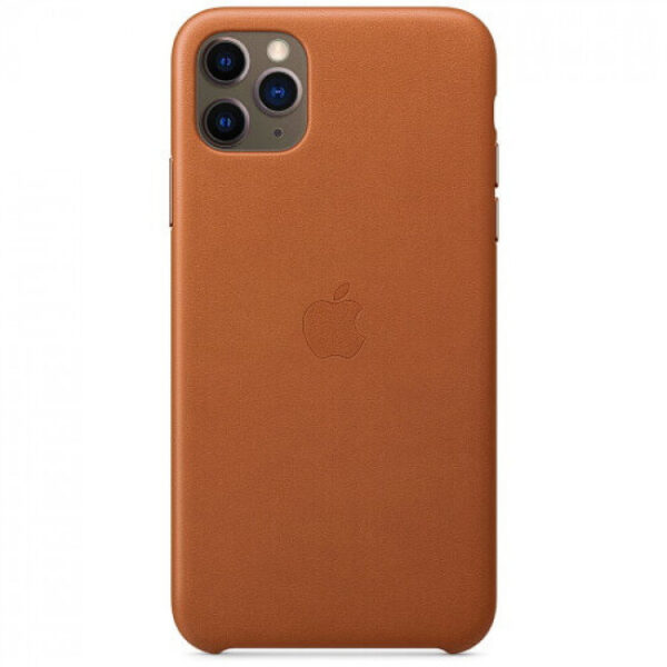 Чехол кожаный оригинальный iPhone 11 Pro Max Leather Case — Saddle Brown (MX0D2) - ТвойGadget