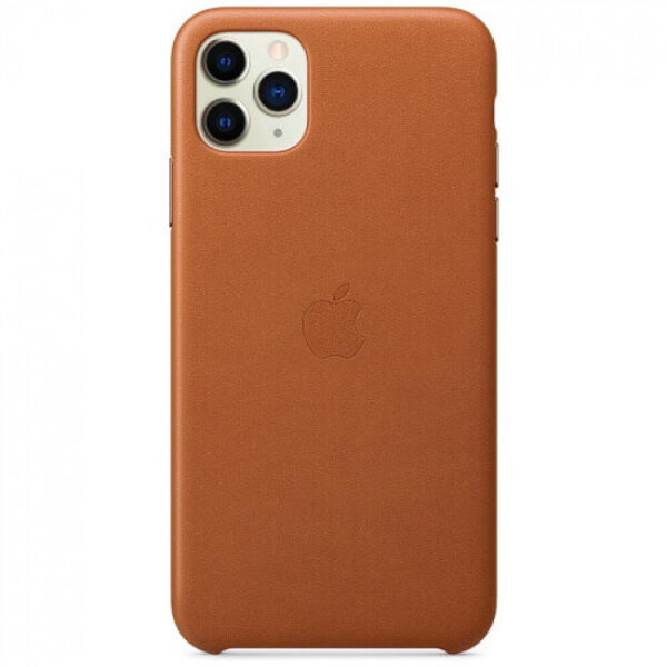 Чехол кожаный оригинальный iPhone 11 Pro Max Leather Case — Saddle Brown (MX0D2) - ТвойGadget