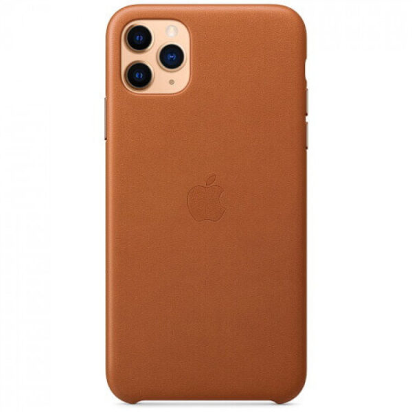 Чехол кожаный оригинальный iPhone 11 Pro Max Leather Case — Saddle Brown (MX0D2) - ТвойGadget