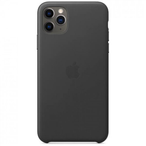 Чехол кожаный оригинальный iPhone 11 Pro Max Leather Case — Black (MX0E2) - ТвойGadget