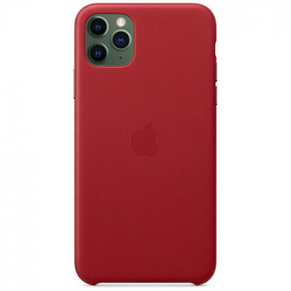 Чохол шкіряний оригінальний iPhone 11 Pro Max Leather Case – PRODUCT RED (MX0F2) - ТвойGadget