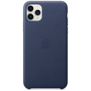 Чехол кожаный оригинальный iPhone 11 Pro Max Leather Case - Midnight Blue (MX0G2) — изображение 2