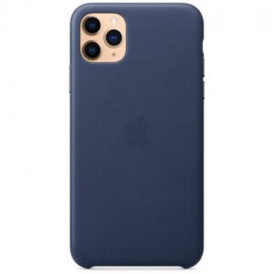 Чехол кожаный оригинальный iPhone 11 Pro Max Leather Case - Midnight Blue (MX0G2) — изображение 4