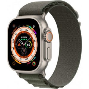 Apple Watch Ultra GPS + Cellular 49mm Titanium Case with Green Alpine Loop - Medium (MQEW3/MQFN3) [Витринные] — изображение 1