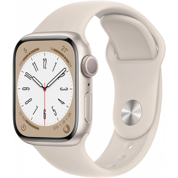 Apple Watch Series 8 GPS 45mm Starlight Aluminum Case with Starlight Sport Band (MNP23) - ТвойGadget
