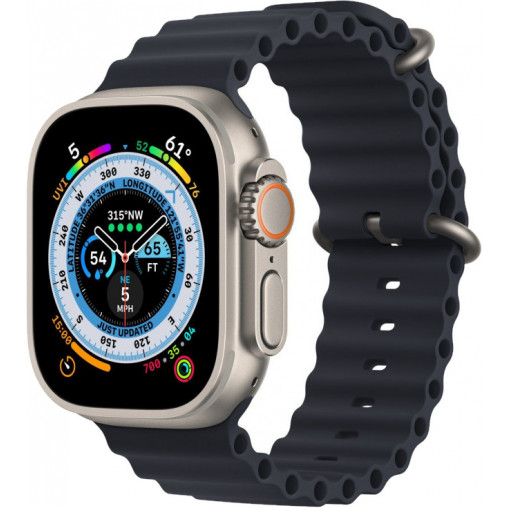 Apple Watch Ultra GPS + Cellular 49mm Titanium Case with Midnight Ocean Band (MQET3/MQFK3) [Вітринні] - ТвойGadget