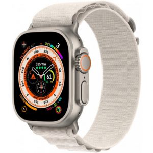 Apple Watch Ultra GPS + Cellular 49mm Titanium Case with Starlight Alpine Loop - Small (MQEY3/MQFQ3) [Вітринні] - Зображення 1