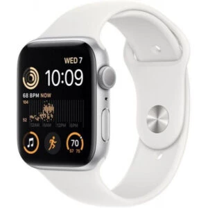 Apple Watch SE 2 GPS 44mm Silver Aluminum Case with White Sport Band (MNK23) — изображение 1