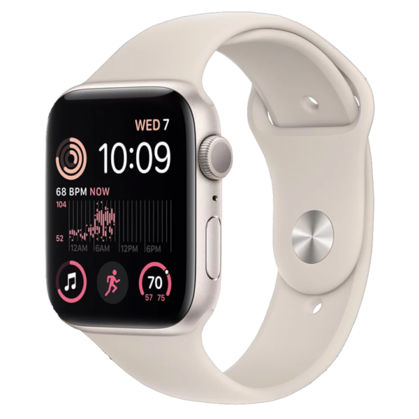 Apple Watch SE 2 GPS 44mm Starlight Aluminum Case with Starlight Sport Band (MNJX3) - ТвойGadget