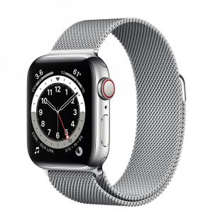 Apple Watch Series 6 GPS + Cellular 40mm Silver Stainless Steel Case w. Silver Milanese L. (M02V3) [OPEN BOX] - Зображення 1
