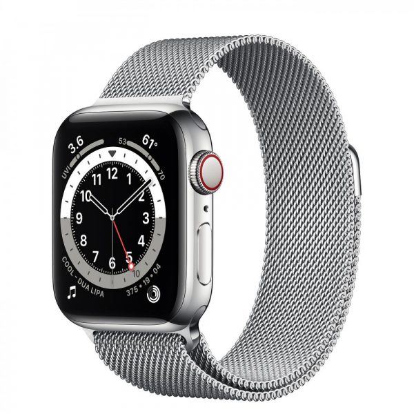 Apple Watch Series 6 GPS + Cellular 40mm Silver Stainless Steel Case w. Silver Milanese L. (M02V3) [OPEN BOX] - ТвойGadget
