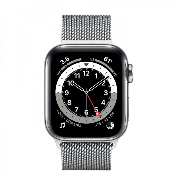 Apple Watch Series 6 GPS + Cellular 40mm Silver Stainless Steel Case w. Silver Milanese L. (M02V3) [OPEN BOX] - ТвойGadget