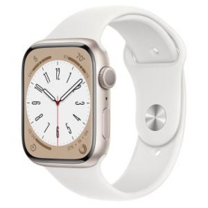 Apple Watch Series 8 GPS 45mm Starlight Aluminium Case w. Starlight S. Band - M/L (MNP93) [OPEN BOX] - Зображення 1