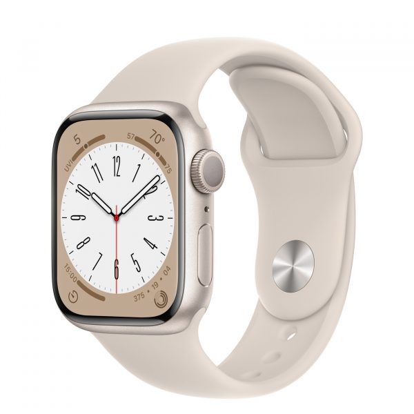 Apple Watch Series 8 GPS 41mm Starlight Aluminum Case w. Starlight S. Band — S/M (MNU93) - ТвойGadget