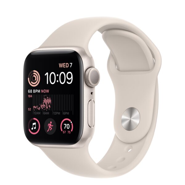 Apple Watch SE 2 GPS 40mm Starlight Aluminum Case w. Starlight S. Band — S/M (MNT33) - ТвойGadget