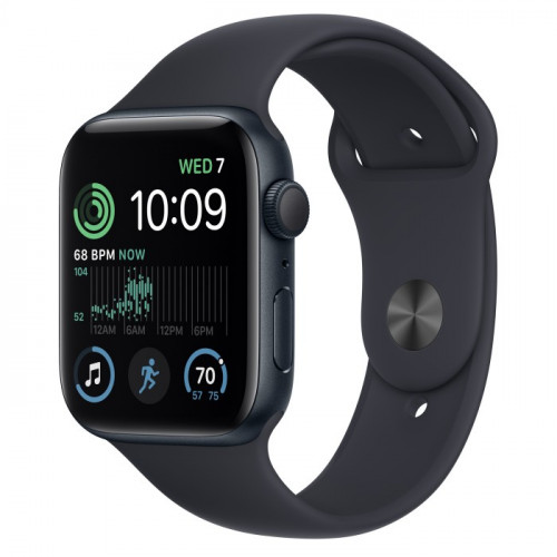 Apple Watch SE 2 GPS 44mm Midnight Aluminum Case w. Midnight S. Band — M/L (MNTG3) - ТвойGadget