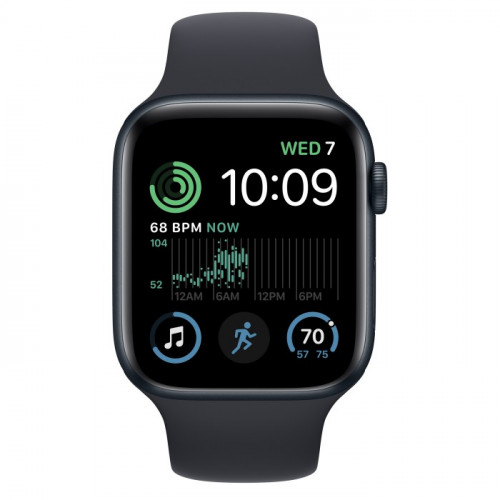 Apple Watch SE 2 GPS 44mm Midnight Aluminum Case w. Midnight S. Band — M/L (MNTG3) - ТвойGadget