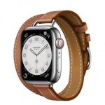 Apple Watch Hermes Series 7 LTE 41mm Silver S. Steel Case w. Fauve Leather D. Tour (MKLK3+MKFV3) - ТвойGadget
