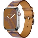 Apple Watch Hermes Series 7 LTE 45mm Silver S. Steel w. Noir Swift L. Single Tour D. Buckle (MKMG3+MHLU3) - ТвойGadget