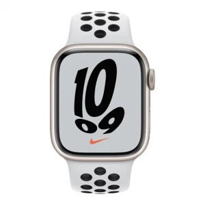 Apple Watch Nike Series 7 GPS 41mm Starlight Aluminum Case w. Pure Platinum/Black Nike Sport Band (MKN33) - Зображення 2