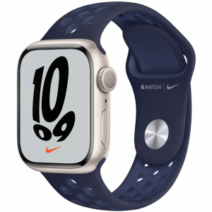Apple Watch Nike Series 7 LTE 45mm Starlight A. Case with M. Navy/Mystic N. Nike S. Band (MKMD3+ML8C3) - Зображення 1