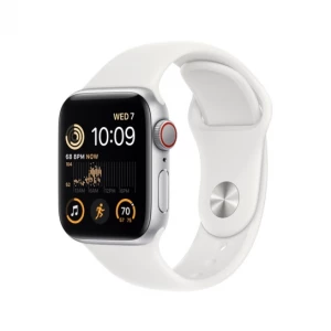 Apple Watch SE 2 GPS + Cellular 40mm Silver Aluminum Case with White Sport Band (MNPP3) - Зображення 1