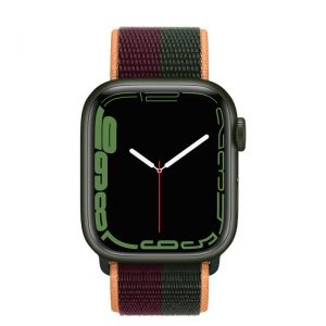 Apple Watch Series 7 GPS 41mm Green Aluminum Case With Dark Cherry/Forest Green Sport Loop (MKNF3) - ТвойGadget