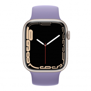 Apple Watch Series 7 GPS 45mm Starlight Aluminum C. with English Lavender S.Band (MKNP3+MKUY3) - ТвойGadget
