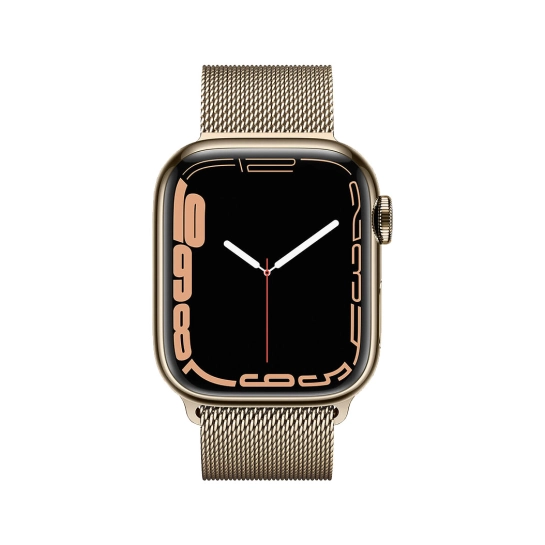 Apple Watch Series 7 GPS + Cellular 45mm Gold Stainless Steel Case with Gold Milanese Loop (MKJG3) - ТвойGadget