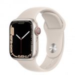 Apple Watch Series 7 GPS + Cellular 41mm Silver Stainless Steel Case w. Starlight Sport Band (MKHE3) - ТвойGadget