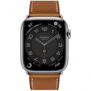 Apple Watch Series 7 Hermes LTE 45mm Sil. S.Steel Case w. Fauve S.Leather S.Tour Dep.Buckle (MKMG3+MKGE3) - Зображення 2