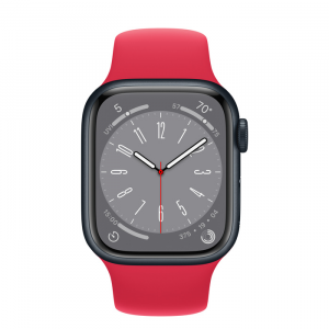 Apple Watch Series 8 GPS 41mm Midnight Aluminum Case w. (PRODUCT)RED Sport Band S/M (MNPC3+MP703) - Зображення 2