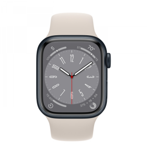 Apple Watch Series 8 GPS 41mm Midnight Aluminum Case w. Starlight Sport Band M/L (MNPC3+MPLR3) - Зображення 2