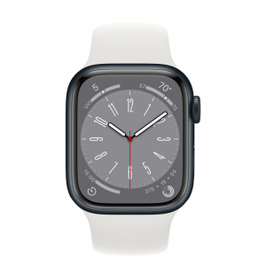 Apple Watch Series 8 GPS 41mm Midnight Aluminum Case w. White Sport Band M/L (MNPC3+MP6X3) - Зображення 2