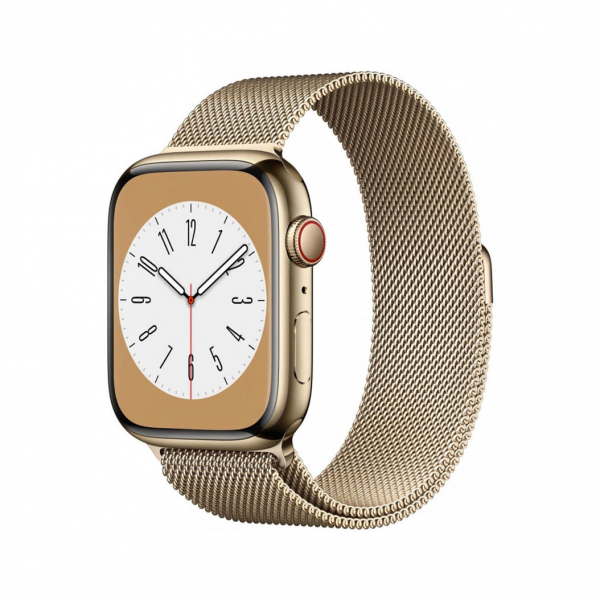 Apple Watch Series 8 GPS + Cellular 41mm Gold S. Steel Case w. Milanese Loop Gold (MNJE3/MNJF3) - ТвойGadget