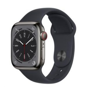 Apple Watch Series 8 GPS + Cellular 41mm Graphite S. Steel Case w. Midnight S. Band (MNJJ3) - Зображення 1