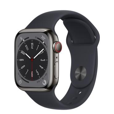 Apple Watch Series 8 GPS + Cellular 41mm Graphite S. Steel Case w. Midnight S. Band (MNJJ3) - ТвойGadget