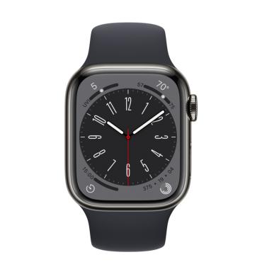 Apple Watch Series 8 GPS + Cellular 41mm Graphite S. Steel Case w. Midnight S. Band (MNJJ3) - ТвойGadget