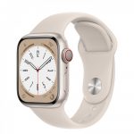 Apple Watch Series 8 GPS + Cellular 41mm Silver S. Steel Case w. White S. Band (MNJ53) - ТвойGadget