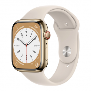 Apple Watch Series 8 GPS + Cellular 45mm Gold S. Steel Case w. Starlight S. Band (MNKM3) - Зображення 1