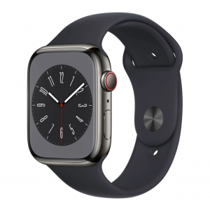 Apple Watch Series 8 GPS + Cellular 45mm Graphite S. Steel Case w. Midnight S. Band (MNKU3) - Зображення 1