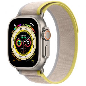 Apple Watch Ultra GPS + Cellular 49mm Titanium Case with Yellow/Beige Trail Loop - S/M (MNHD3/MNHK3) [Вітринні] - Зображення 1