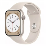 Apple Watch Series 8 GPS 45mm Silver Aluminum Case with White S. Band – S/M (MP6P3) - ТвойGadget
