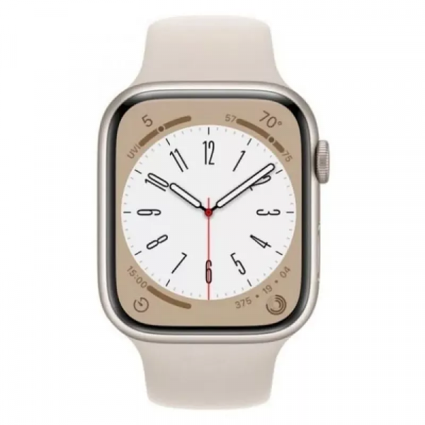 Apple Watch Series 8 GPS 45mm Starlight Aluminium Case w. Starlight S. Band – M/L (MNP93) - ТвойGadget